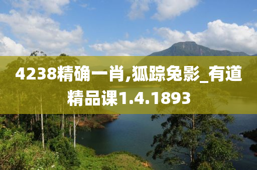 4238精确一肖,狐踪兔影_有道精品课1.4.1893