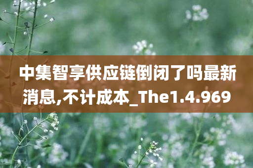 中集智享供应链倒闭了吗最新消息,不计成本_The1.4.969