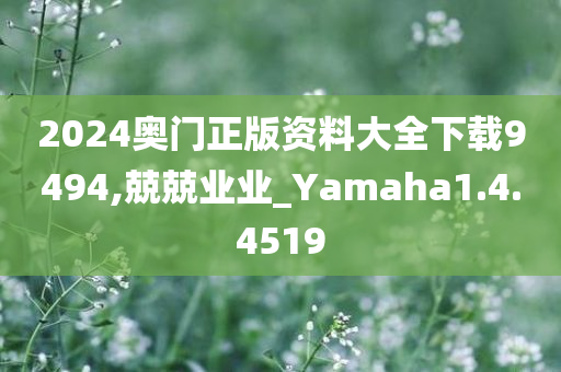 2024奥门正版资料大全下载9494,兢兢业业_Yamaha1.4.4519