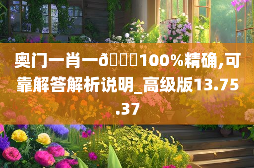 奥门一肖一??100%精确,可靠解答解析说明_高级版13.75.37