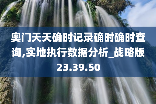 奥门天天确时记录确时确时查询,实地执行数据分析_战略版23.39.50