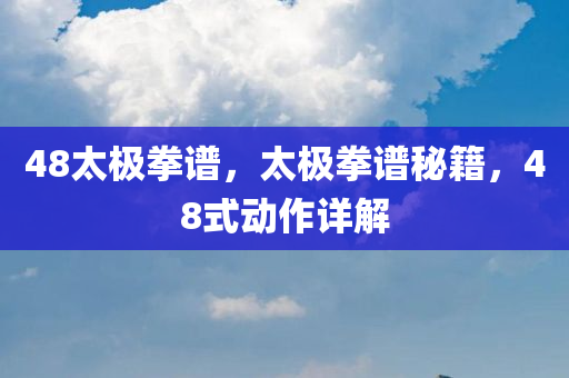 48太极拳谱，太极拳谱秘籍，48式动作详解