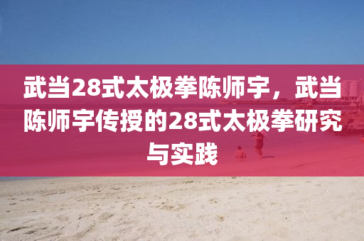 武当28式太极拳陈师宇，武当陈师宇传授的28式太极拳研究与实践