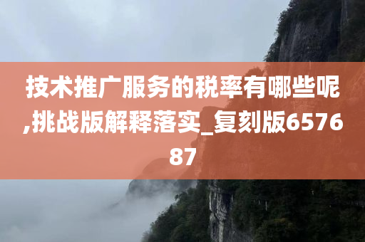 技术推广服务的税率有哪些呢,挑战版解释落实_复刻版657687