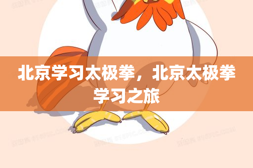 北京学习太极拳，北京太极拳学习之旅