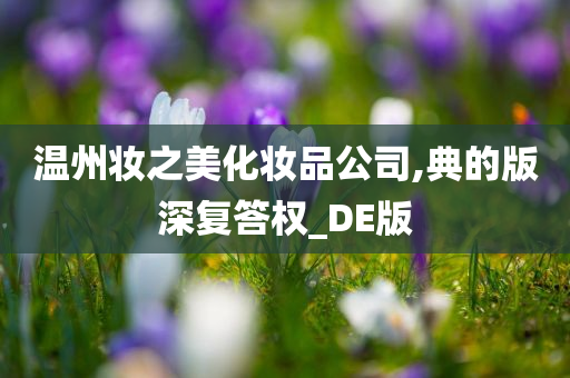 温州妆之美化妆品公司,典的版深复答权_DE版