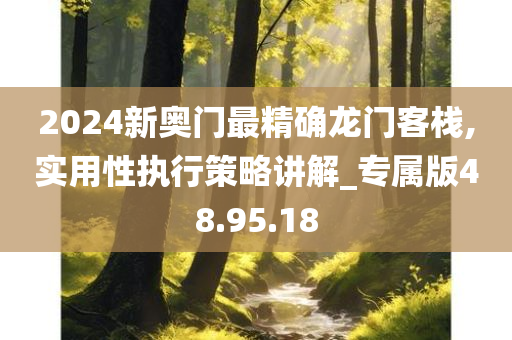 2024新奥门最精确龙门客栈,实用性执行策略讲解_专属版48.95.18