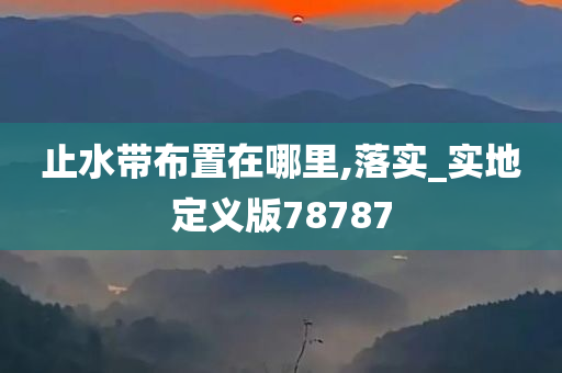 止水带布置在哪里,落实_实地定义版78787