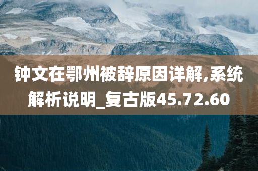 钟文在鄂州被辞原因详解,系统解析说明_复古版45.72.60