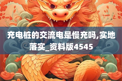充电桩的交流电是慢充吗,实地落实_资料版4545