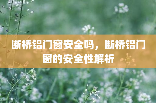 断桥铝门窗安全吗，断桥铝门窗的安全性解析