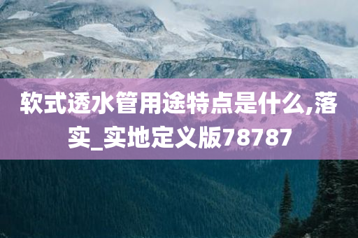 软式透水管用途特点是什么,落实_实地定义版78787