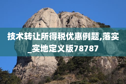 技术转让所得税优惠例题,落实_实地定义版78787