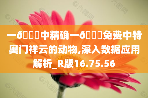 一??中精确一??免费中特奥门祥云的动物,深入数据应用解析_R版16.75.56