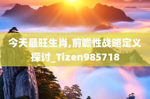 今天最旺生肖,前瞻性战略定义探讨_Tizen985718