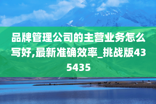 品牌管理公司的主营业务怎么写好,最新准确效率_挑战版435435
