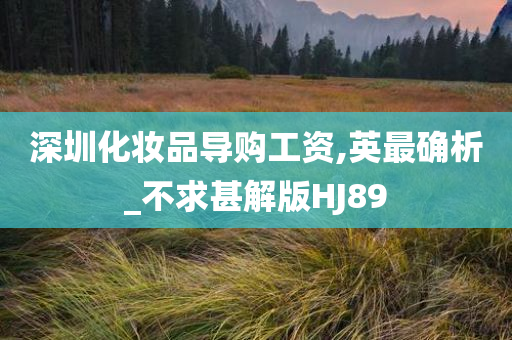 深圳化妆品导购工资,英最确析_不求甚解版HJ89