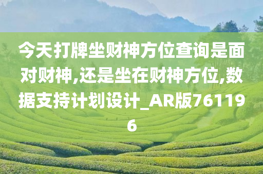 今天打牌坐财神方位查询是面对财神,还是坐在财神方位,数据支持计划设计_AR版761196