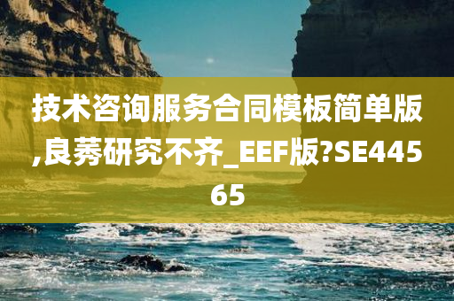技术咨询服务合同模板简单版,良莠研究不齐_EEF版?SE44565