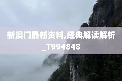 新澳门最新资料,经典解读解析_T994848
