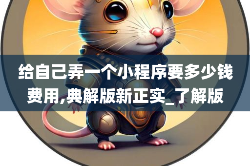 给自己弄一个小程序要多少钱费用,典解版新正实_了解版