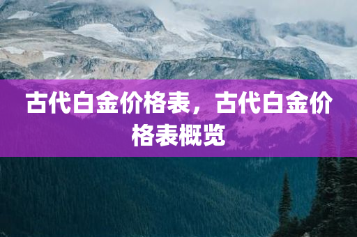 古代白金价格表，古代白金价格表概览