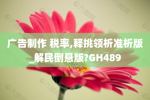 广告制作 税率,释挑领析准析版_解民倒悬版?GH489