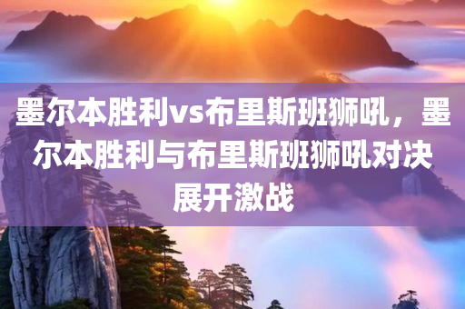墨尔本胜利vs布里斯班狮吼，墨尔本胜利与布里斯班狮吼对决展开激战