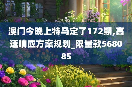 澳门今晚上特马定了172期,高速响应方案规划_限量款568085