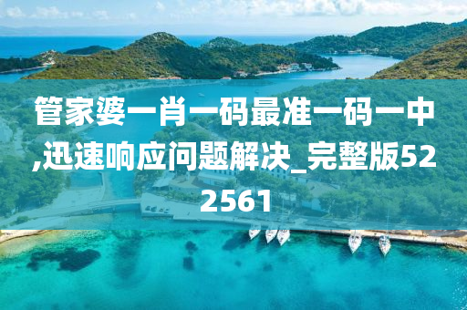 管家婆一肖一码最准一码一中,迅速响应问题解决_完整版522561