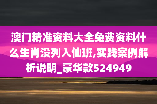 澳门精准资料大全免费资料什么生肖没列入仙班,实践案例解析说明_豪华款524949