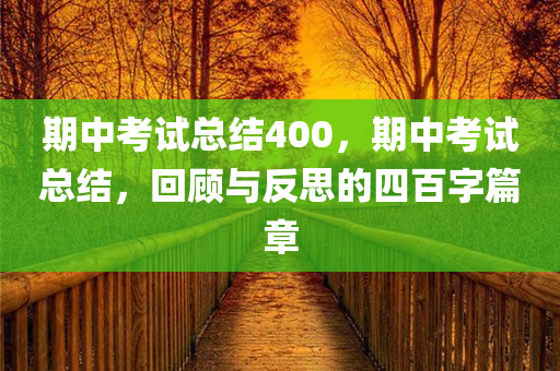 期中考试总结400，期中考试总结，回顾与反思的四百字篇章