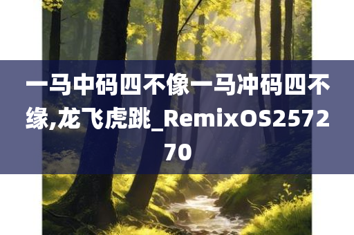 一马中码四不像一马冲码四不缘,龙飞虎跳_RemixOS257270