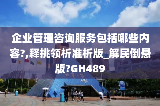 企业管理咨询服务包括哪些内容?,释挑领析准析版_解民倒悬版?GH489
