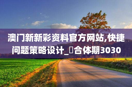 澳门新新彩资料官方网站,快捷问题策略设计_?合体期3030