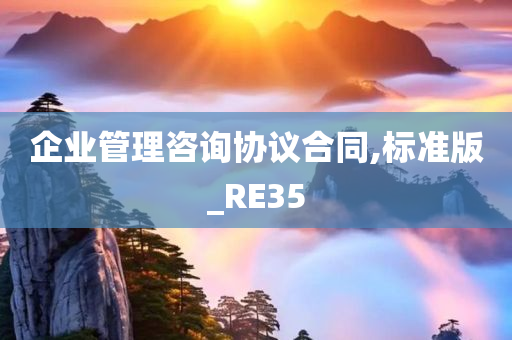 企业管理咨询协议合同,标准版_RE35