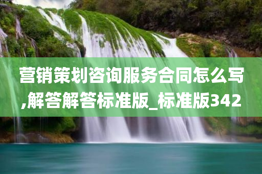 营销策划咨询服务合同怎么写,解答解答标准版_标准版342