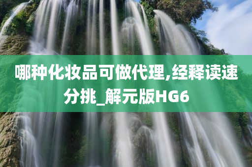 哪种化妆品可做代理,经释读速分挑_解元版HG6