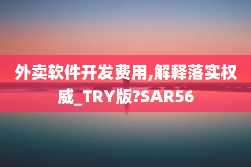外卖软件开发费用,解释落实权威_TRY版?SAR56