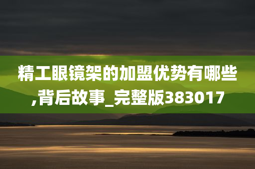 精工眼镜架的加盟优势有哪些,背后故事_完整版383017
