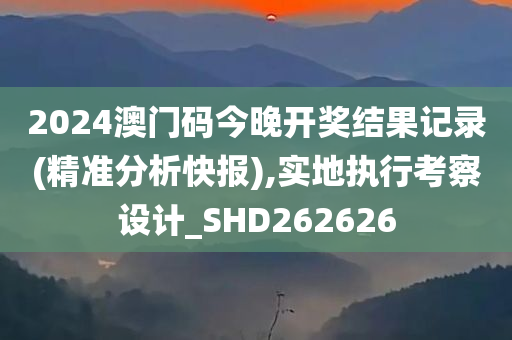 2024澳门码今晚开奖结果记录(精准分析快报),实地执行考察设计_SHD262626