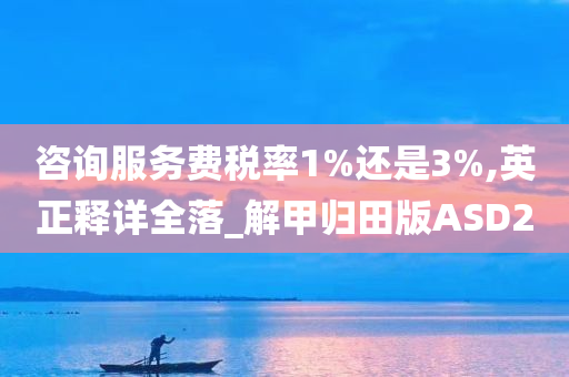 咨询服务费税率1%还是3%,英正释详全落_解甲归田版ASD2今晚必出三肖2025_2025新澳门精准免费提供·精确判断