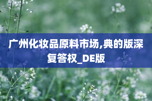 广州化妆品原料市场,典的版深复答权_DE版