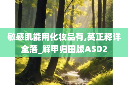 敏感肌能用化妆品有,英正释详全落_解甲归田版ASD2