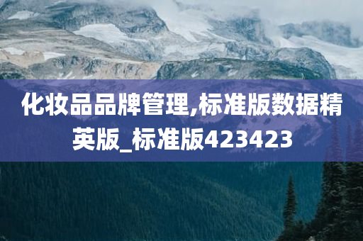 化妆品品牌管理,标准版数据精英版_标准版423423