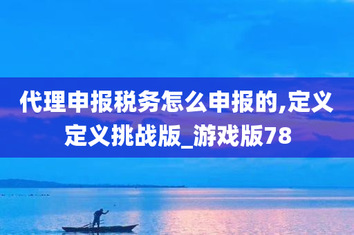 代理申报税务怎么申报的,定义定义挑战版_游戏版78