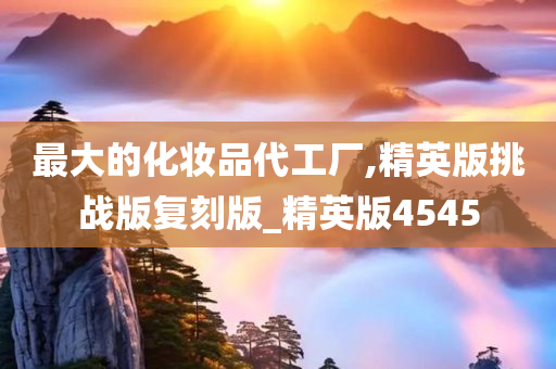 最大的化妆品代工厂,精英版挑战版复刻版_精英版4545