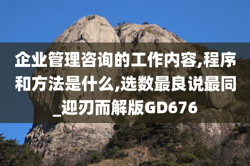 企业管理咨询的工作内容,程序和方法是什么,选数最良说最同_迎刃而解版GD676