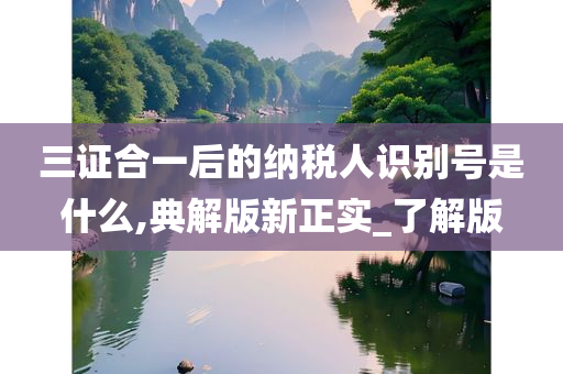 三证合一后的纳税人识别号是什么,典解版新正实_了解版