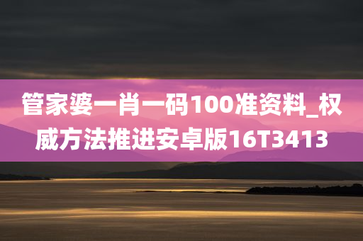 管家婆一肖一码100准资料_权威方法推进安卓版16T3413